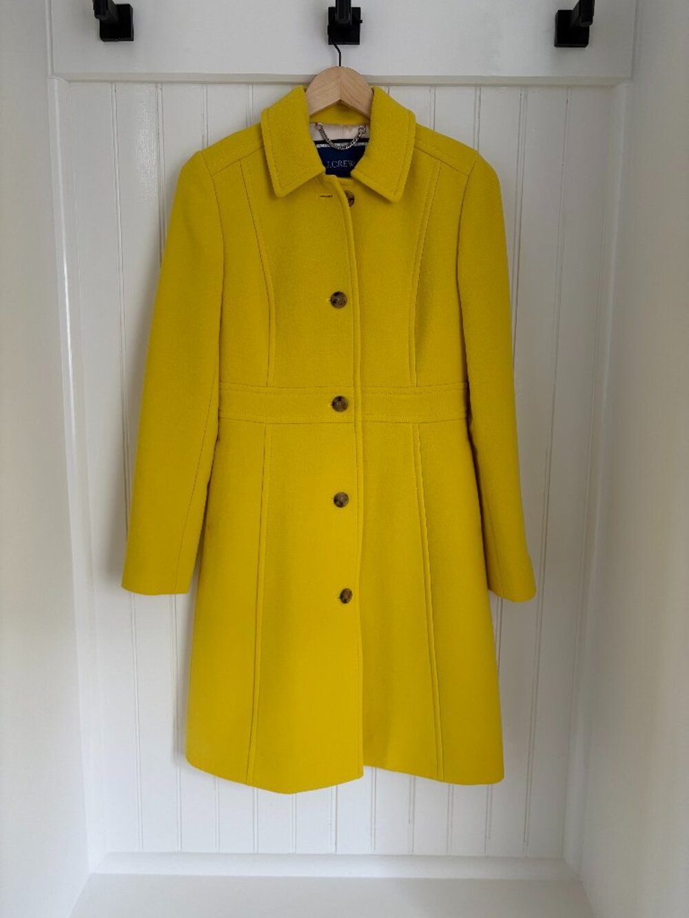 J.Crew Lady Day Coat Italian Double Cloth Wool Thinsulate Yellow 2